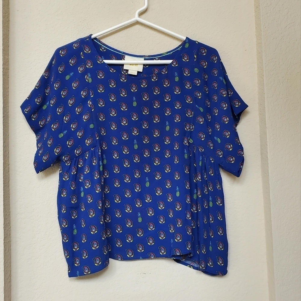 Maeve Anthropologie Milla Pineapple Paisley Top (Sz Small)